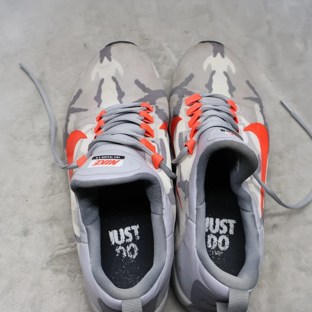 Nike Mens 12 Running Shoes Grey Free Trainer 5.0‎ Camo Accent Cushioned Athletic